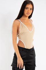Melanie Stone Light Fabric Piping Bodysuit