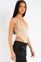 Melanie Stone Light Fabric Piping Bodysuit