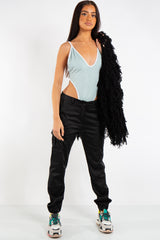 Melanie Pastel Green Light Fabric Piping Bodysuit