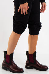 Talia Wine Contrast Chelsea Boots