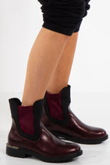 Talia Wine Contrast Chelsea Boots