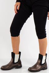 Talia Gun Metal Grey Contrast Chelsea Boots