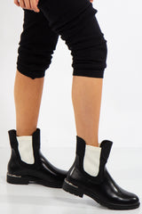 Talia Black Contrast Chelsea Boots