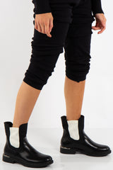 Talia Black Contrast Chelsea Boots