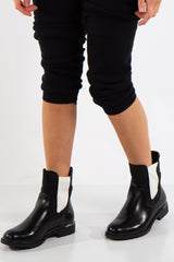 Talia Black Contrast Chelsea Boots