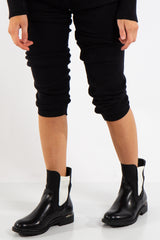 Talia Black Contrast Chelsea Boots