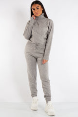 Lexi Grey Turtle Neck Diamond Design Loungewear Set