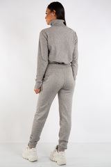 Lexi Grey Turtle Neck Diamond Design Loungewear Set