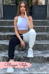 Nancy Black White Jogger Pants