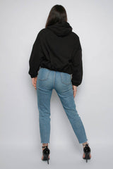 Oakley Black Ye Saint West Slogan Oversized Cropped Hoodie