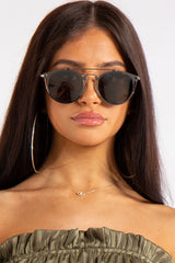 Sloan Black Silver Frame Aviator Sunglasses