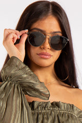 Sloan Black Silver Frame Aviator Sunglasses