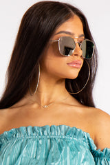 Hayley Rose Gold Mirrored Aviator Sunglasses