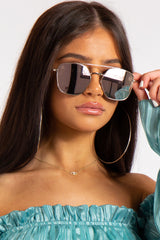 Rose gold aviators online mirrored