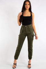 Kim Khaki Cargo Chain Trousers