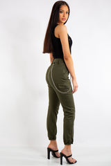 Kim Khaki Cargo Chain Trousers