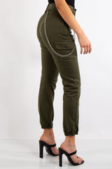 Kim Khaki Cargo Chain Trousers