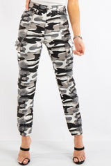 Kim Grey Camo Cargo Chain Trousers