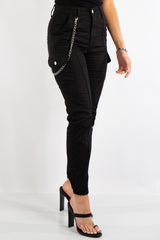 Kim Black Cargo Chain Trousers