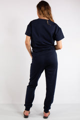 Erica Navy V Neck Loungewear Suit