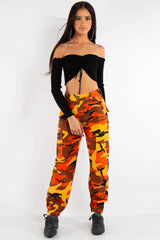 Black Ribbed Ruched Front Bardot Crop Top