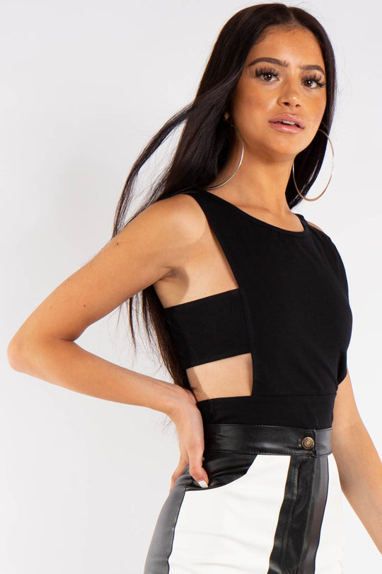Slone Black Cut Out Bodysuit