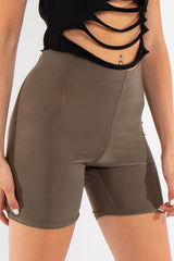 Super Slinky Shinny Khaki Cycle Shorts