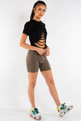 Super Slinky Shinny Khaki Cycle Shorts