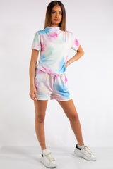Jazlynn Bright Tie Dye High Neck Short Co-ord Set