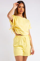 Estrella Yellow Rouged Shorts Co-ord Set