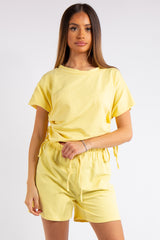 Estrella Yellow Rouged Shorts Co-ord Set