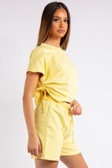 Estrella Yellow Rouged Shorts Co-ord Set