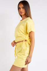 Estrella Yellow Rouged Shorts Co-ord Set