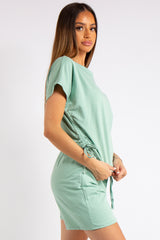 Estrella Sage Green Rouged Shorts Co-ord Set