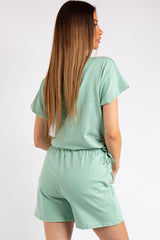 Estrella Sage Green Rouged Shorts Co-ord Set