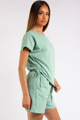 Estrella Sage Green Rouged Shorts Co-ord Set
