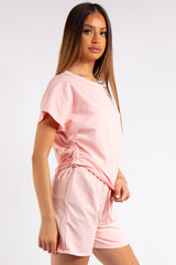 Estrella Pink Rouged Shorts Co-ord Set