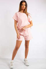 Estrella Pink Rouged Shorts Co-ord Set