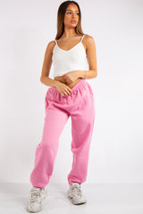 Brylee Pink Basic Elasticated Tie Waist Joggers