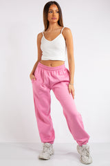Brylee Pink Basic Elasticated Tie Waist Joggers