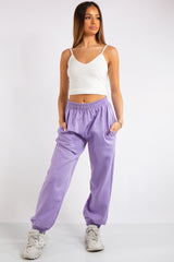 Brylee Purple Basic Elasticated Tie Waist Joggers
