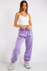 Brylee Purple Basic Elasticated Tie Waist Joggers