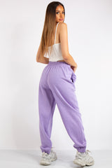 Brylee Purple Basic Elasticated Tie Waist Joggers
