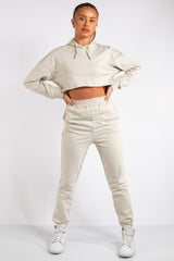 Maxine Stone Cropped Tracksuit Set