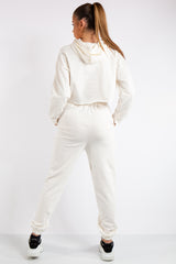 Maxine White Cropped Tracksuit Set