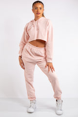 Maxine Pink Cropped Tracksuit Set