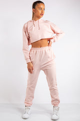 Maxine Pink Cropped Tracksuit Set