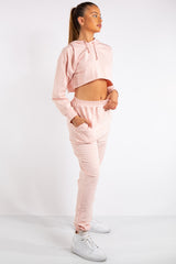 Maxine Pink Cropped Tracksuit Set