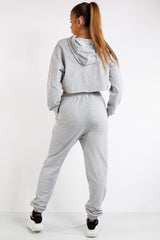 Maxine Grey Cropped Tracksuit Set