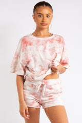 Cara Pink Tie Dye Short Co-ord Set